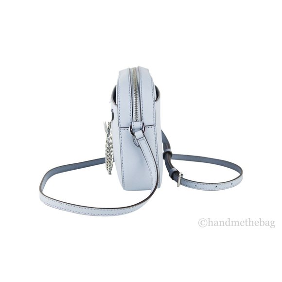NWT Michael Kors Jet Set Large East West Pale Blue Leather Chain Crossbody Bag - Picture 8 of 10